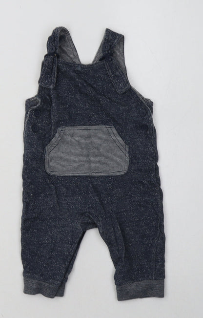 George Boys Blue  Cotton Dungaree One-Piece Size 3-6 Months  Button