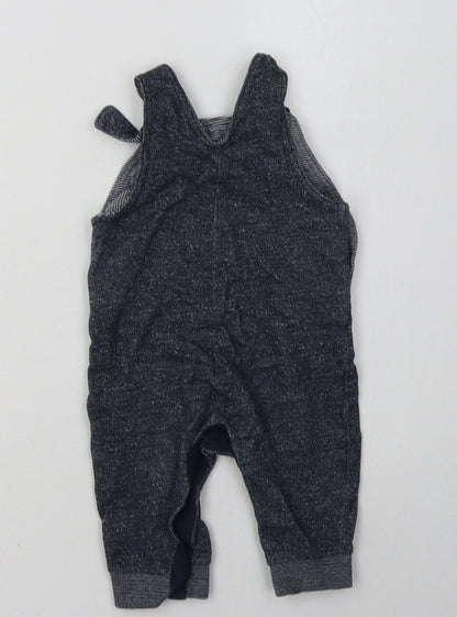 George Boys Blue  Cotton Dungaree One-Piece Size 3-6 Months  Button