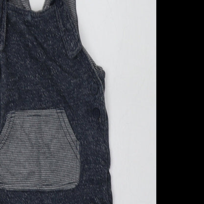 George Boys Blue  Cotton Dungaree One-Piece Size 3-6 Months  Button