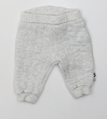 F&F Boys Grey  Cotton Jogger Trousers Size 3-6 Months