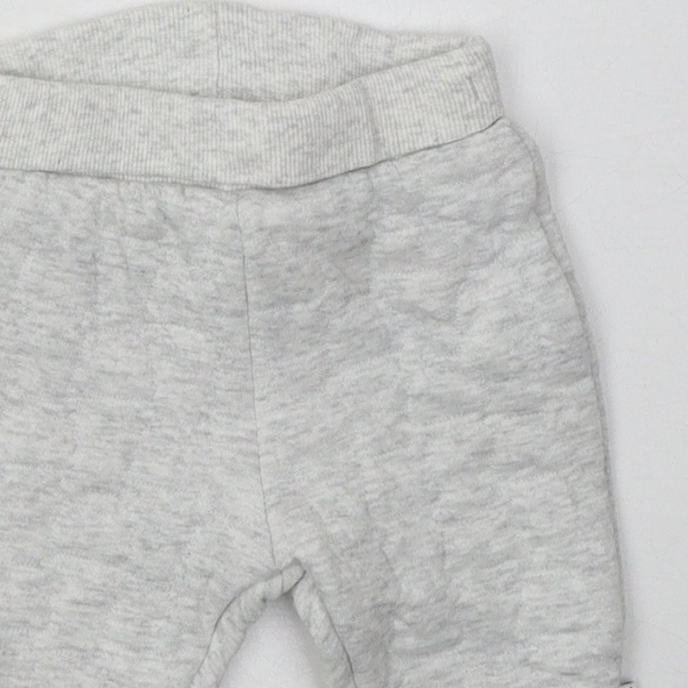 F&F Boys Grey  Cotton Jogger Trousers Size 3-6 Months