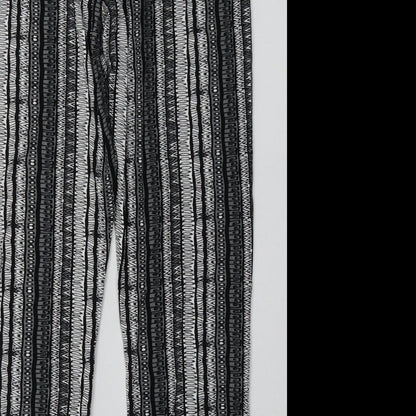 Matalan Womens Black Geometric Viscose Trousers  Size 8 L30 in Regular