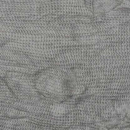 Brand and care label for women’s grey acrylic pullover sweatshirt, size S, pullover