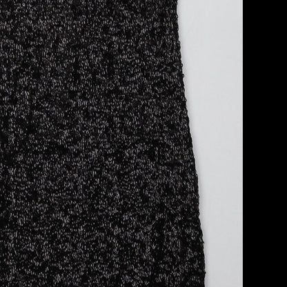 Sweewe Womens Black  Polyester Bodycon  Size S  Scoop Neck Pullover - Sequin Detail