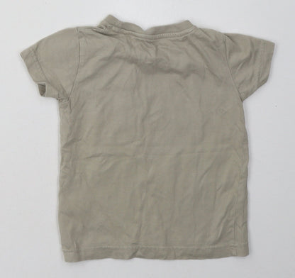 NEXT Boys Green  Cotton Basic T-Shirt Size 12-18 Months Crew Neck Pullover