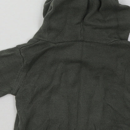 Brand and care label for Matalan boys’ green cotton basic casual, size 3-6, months crew neck pullover