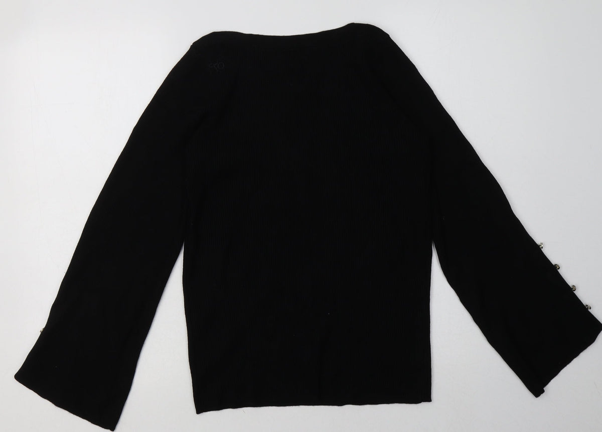 Back view of Matalan women’s black viscose pullover sweatshirt, size UK 16, pullover