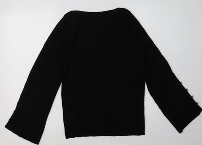 Back view of Matalan women’s black viscose pullover sweatshirt, size UK 16, pullover