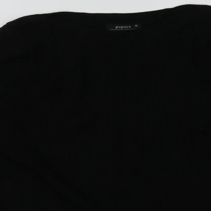 Close-up detail of Matalan women’s black viscose pullover sweatshirt, size UK 16, pullover