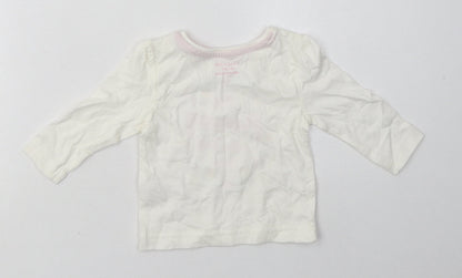 Primark Girls White  Cotton Basic Casual Size 3-6 Months Crew Neck Pullover - my mummy is the best