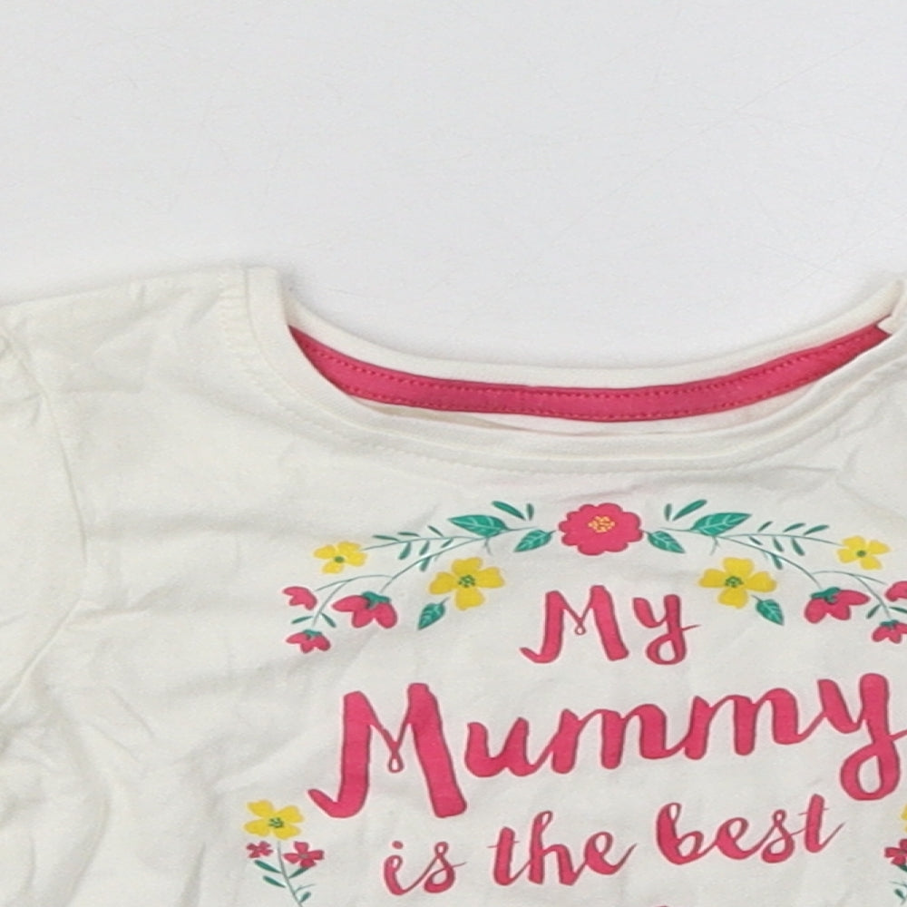 Primark Girls White  Cotton Basic Casual Size 3-6 Months Crew Neck Pullover - my mummy is the best