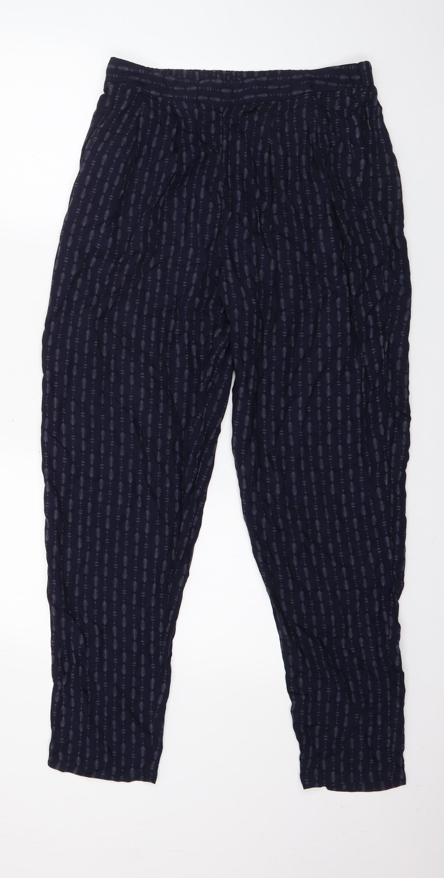 viz.a.viz Womens Blue Geometric Viscose Trousers  Size S L27 in Regular
