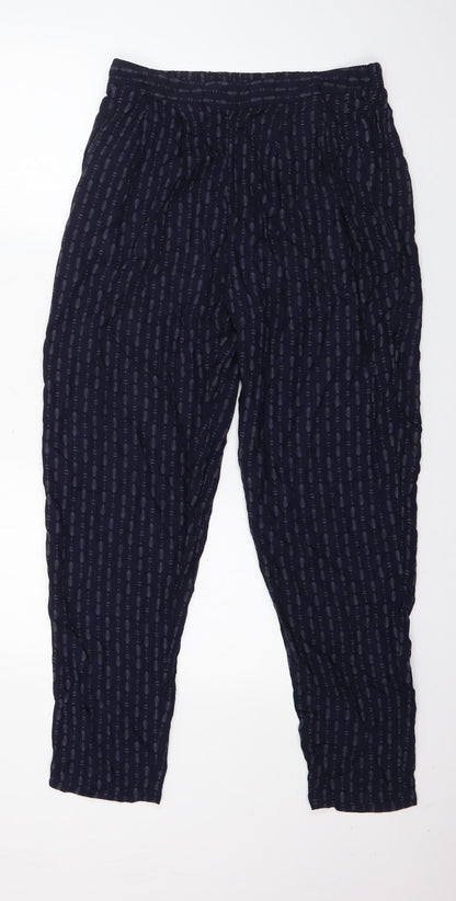 viz.a.viz Womens Blue Geometric Viscose Trousers  Size S L27 in Regular