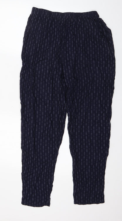 viz.a.viz Womens Blue Geometric Viscose Trousers  Size S L27 in Regular