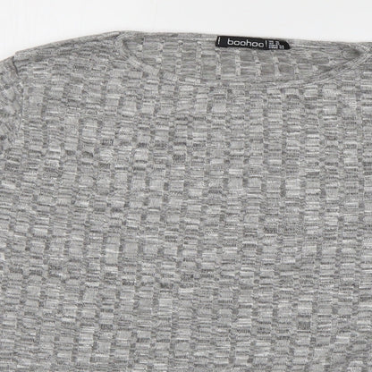 Boohoo Womens Grey  Polyester Pullover Sweatshirt Size 16  Pullover