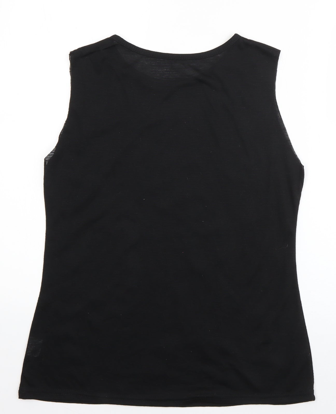 Womens UK Size M Preworn Black Basic T-Shirt