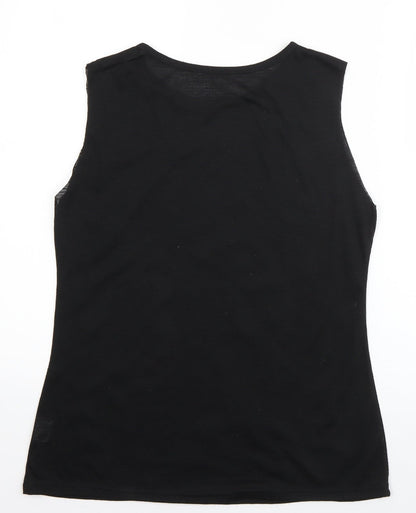 Womens UK Size M Preworn Black Basic T-Shirt