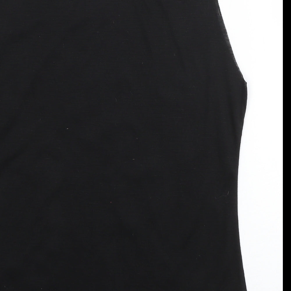 Womens UK Size M Preworn Black Basic T-Shirt