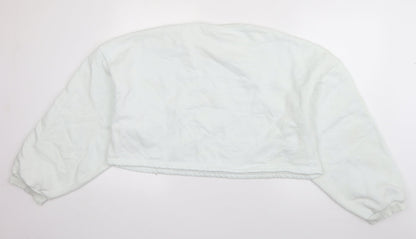 Boohoo Womens Ivory  Cotton Pullover Sweatshirt Size 14  Pullover - Official