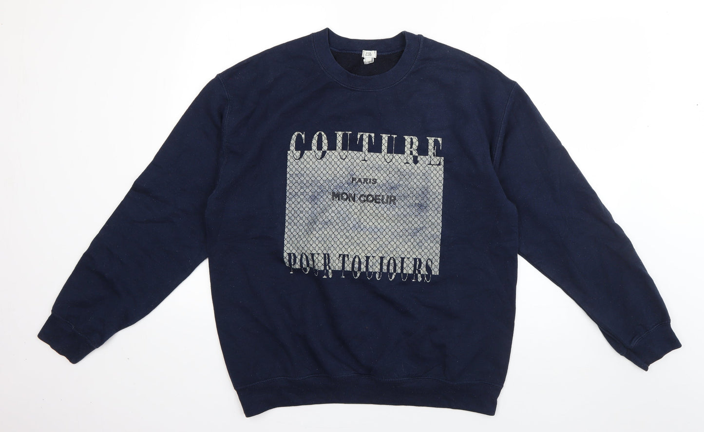 Mens UK Size S River Island Blue Pullover Sweatshirt