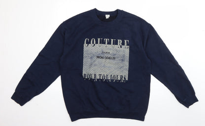 Mens UK Size S River Island Blue Pullover Sweatshirt