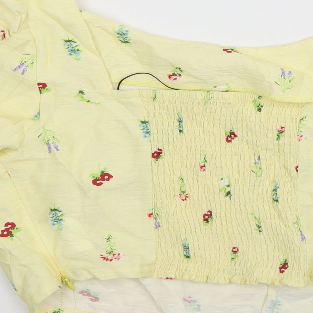 Womens UK Size 10 Glamourous Yellow Basic Blouse