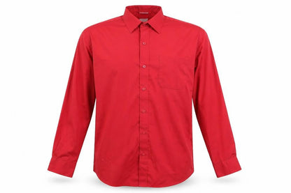 Mens UK Size 38 Banner Red  Button-Up Long Sleeve Casual Shirt
