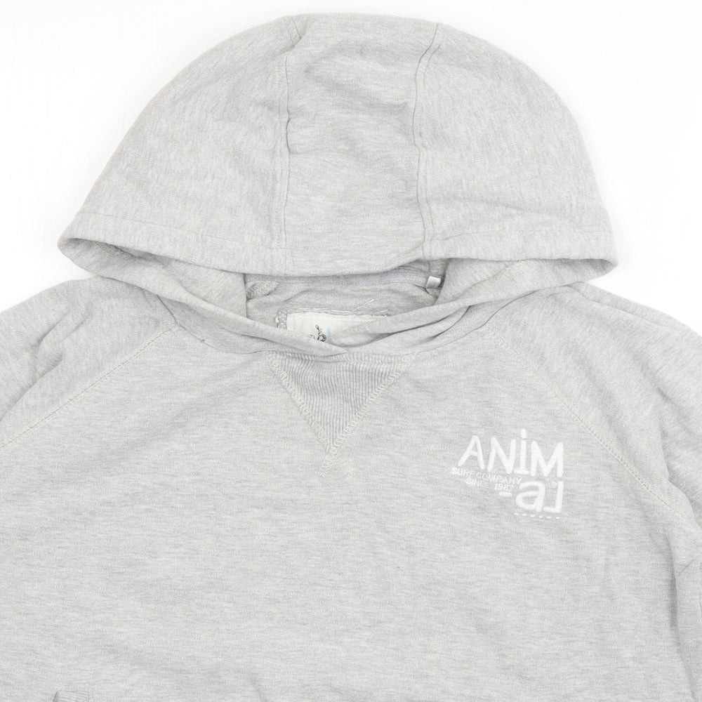 Animal Womens Grey  Cotton Pullover Hoodie Size 14  Pullover