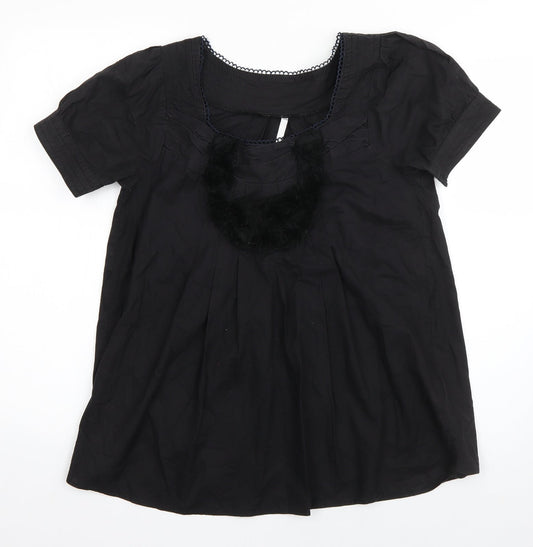 Womens UK Size 10 Miss Posh Black Basic Blouse