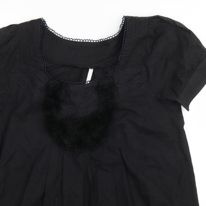 Womens UK Size 10 Miss Posh Black Basic Blouse