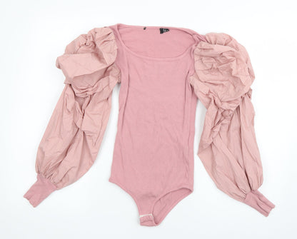 Miss Pap Womens Pink  Cotton Bodysuit One-Piece Size 6  Pullover