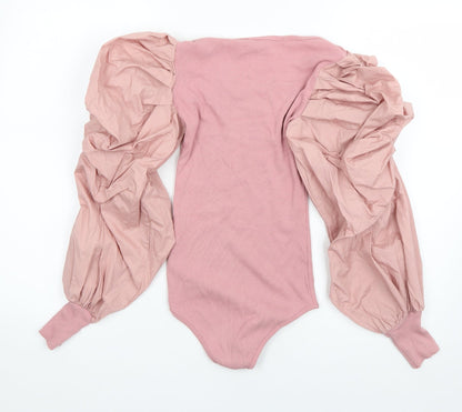 Miss Pap Womens Pink  Cotton Bodysuit One-Piece Size 6  Pullover