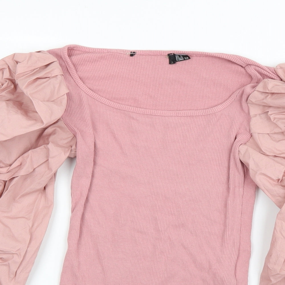 Miss Pap Womens Pink  Cotton Bodysuit One-Piece Size 6  Pullover