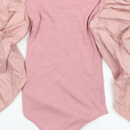Miss Pap Womens Pink  Cotton Bodysuit One-Piece Size 6  Pullover