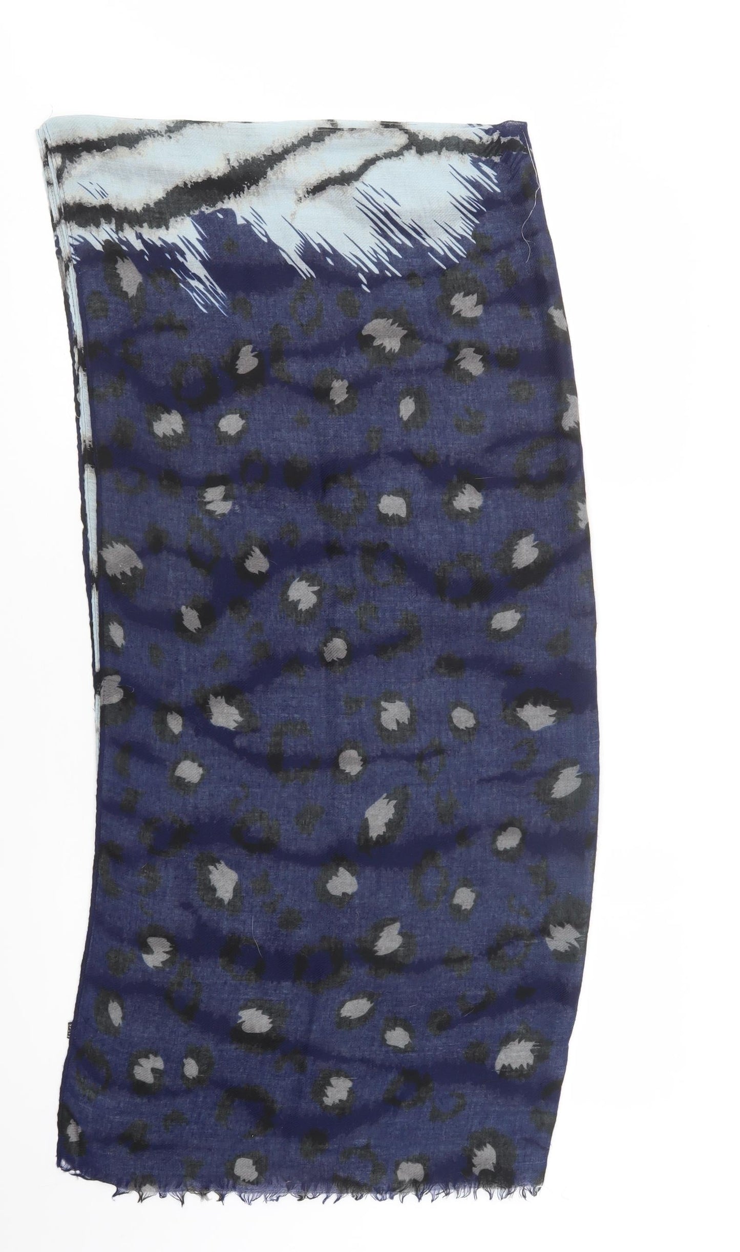 Preworn Womens Blue Animal Print Viscose  Shawl/Wrap