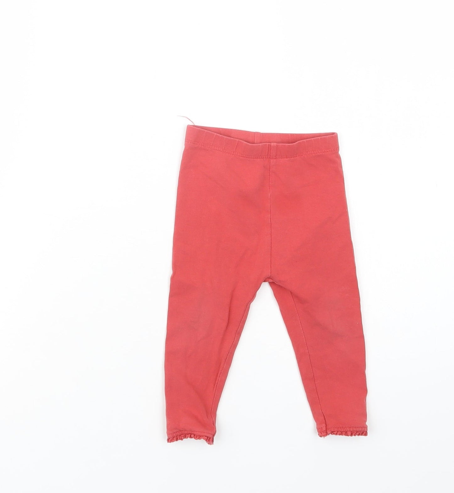 Mothercare Baby Red  Cotton Jogger Leggings Size 9-12 Months