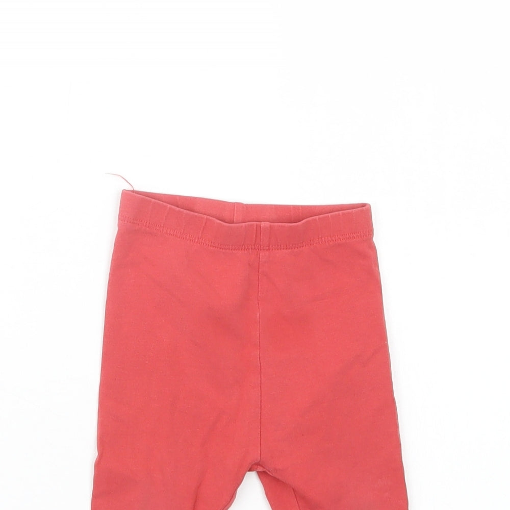 Mothercare Baby Red  Cotton Jogger Leggings Size 9-12 Months