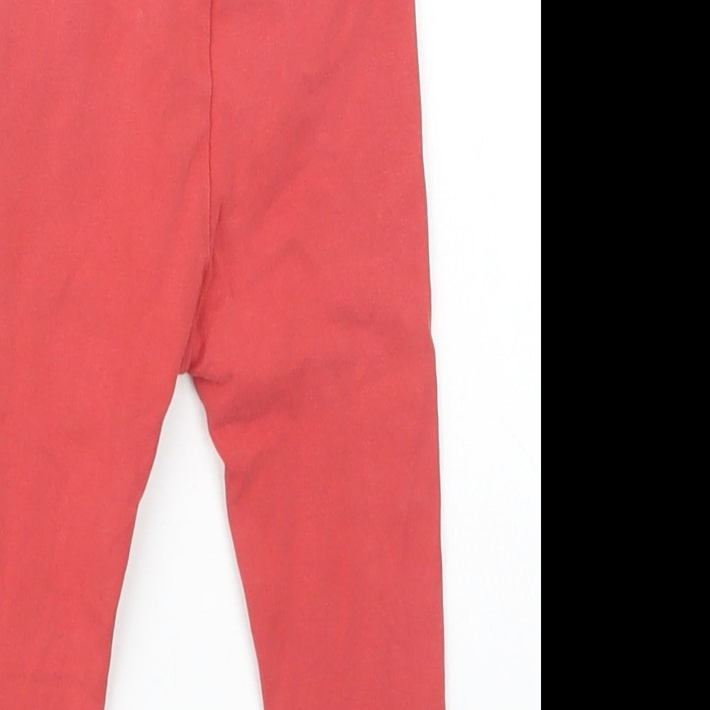 Mothercare Baby Red  Cotton Jogger Leggings Size 9-12 Months