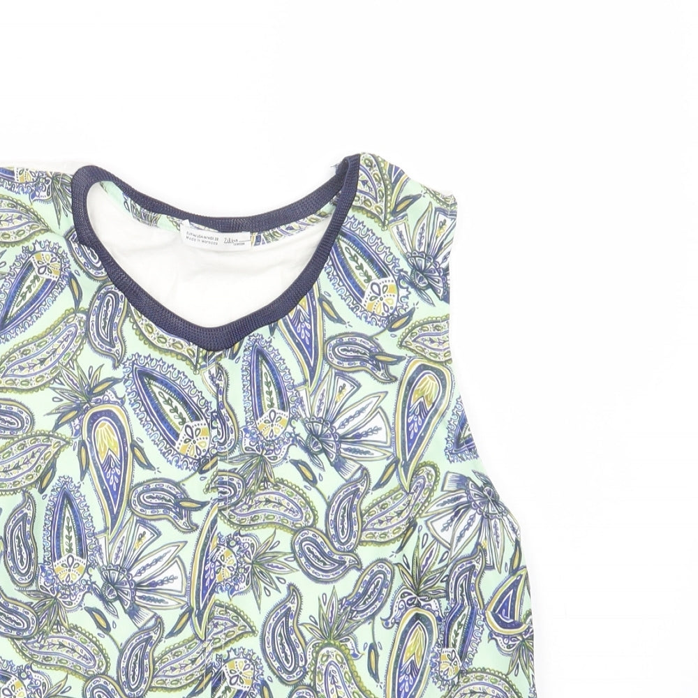 Womens UK Size M Zara Green Basic Blouse