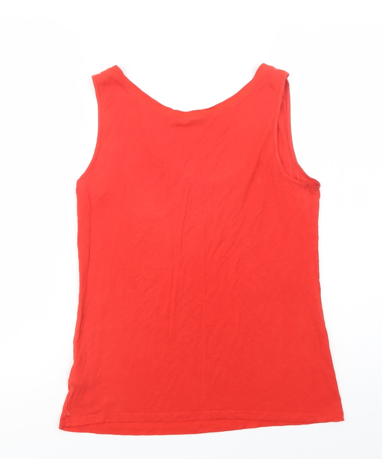 Oasis Womens Red  Viscose Basic Blouse Size S Scoop Neck