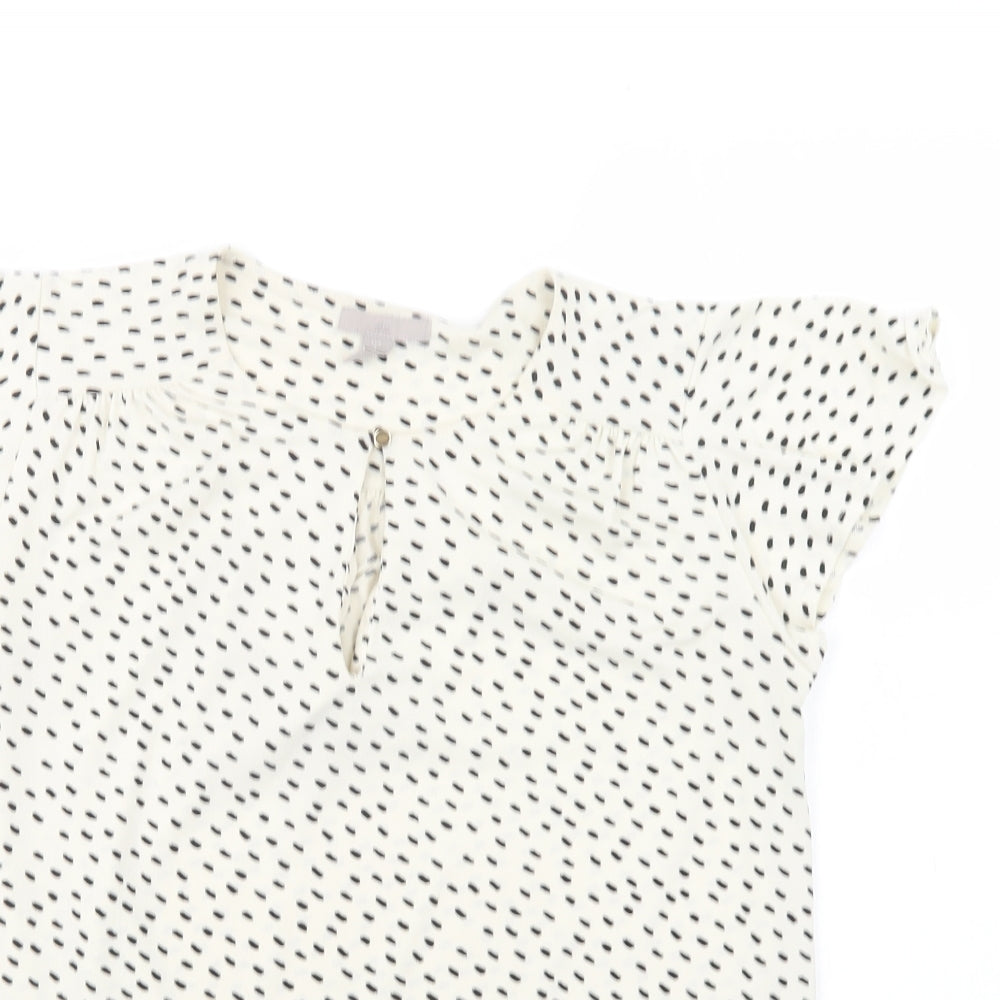 Womens UK Size S H&M Ivory Basic Blouse