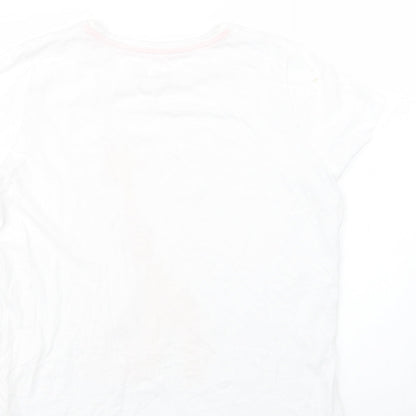 Nutmeg Womens White  Cotton Top Pyjama Top Size 10   - Giraffe