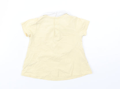 TU Baby Yellow  Cotton Basic Blouse Size 9-12 Months Collared Snap