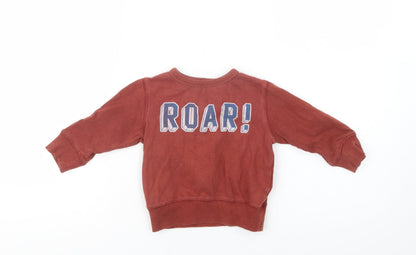 NEXT Baby Brown  Cotton Pullover Jumper Size 9-12 Months   - Roar