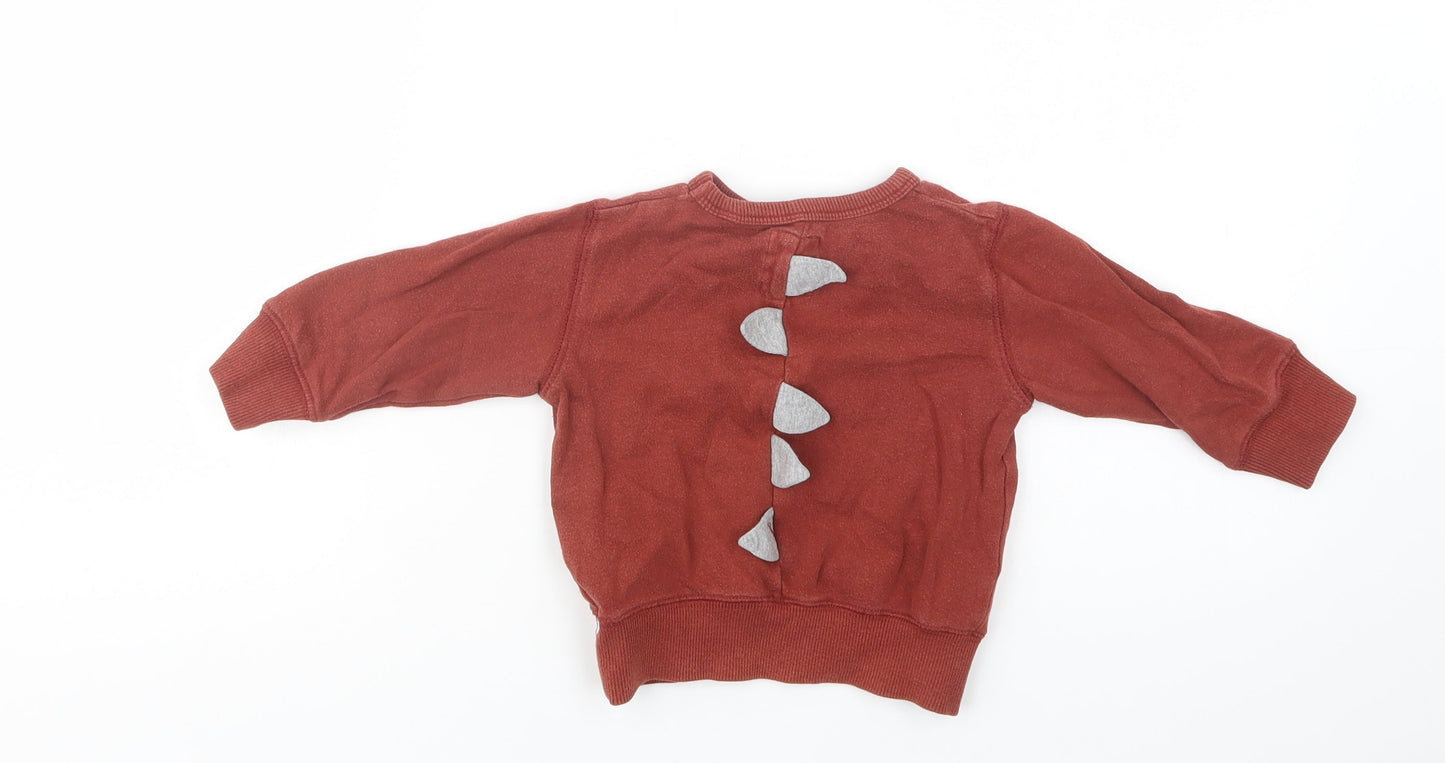 NEXT Baby Brown  Cotton Pullover Jumper Size 9-12 Months   - Roar