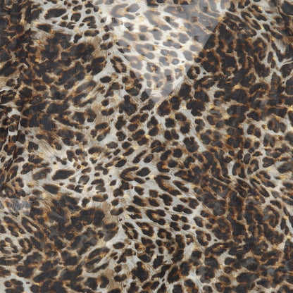 Sonder Studio Womens Brown Animal Print Polyacrylate Fibre Basic Blouse Size 10 V-Neck