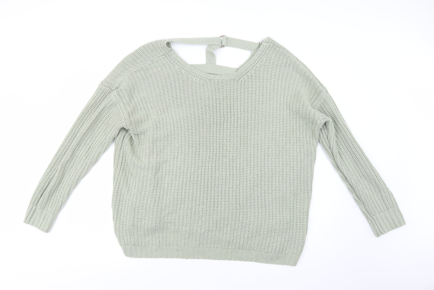 Womens UK Size L Peacocks Green Pullover Jumper