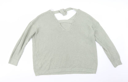 Womens UK Size L Peacocks Green Pullover Jumper