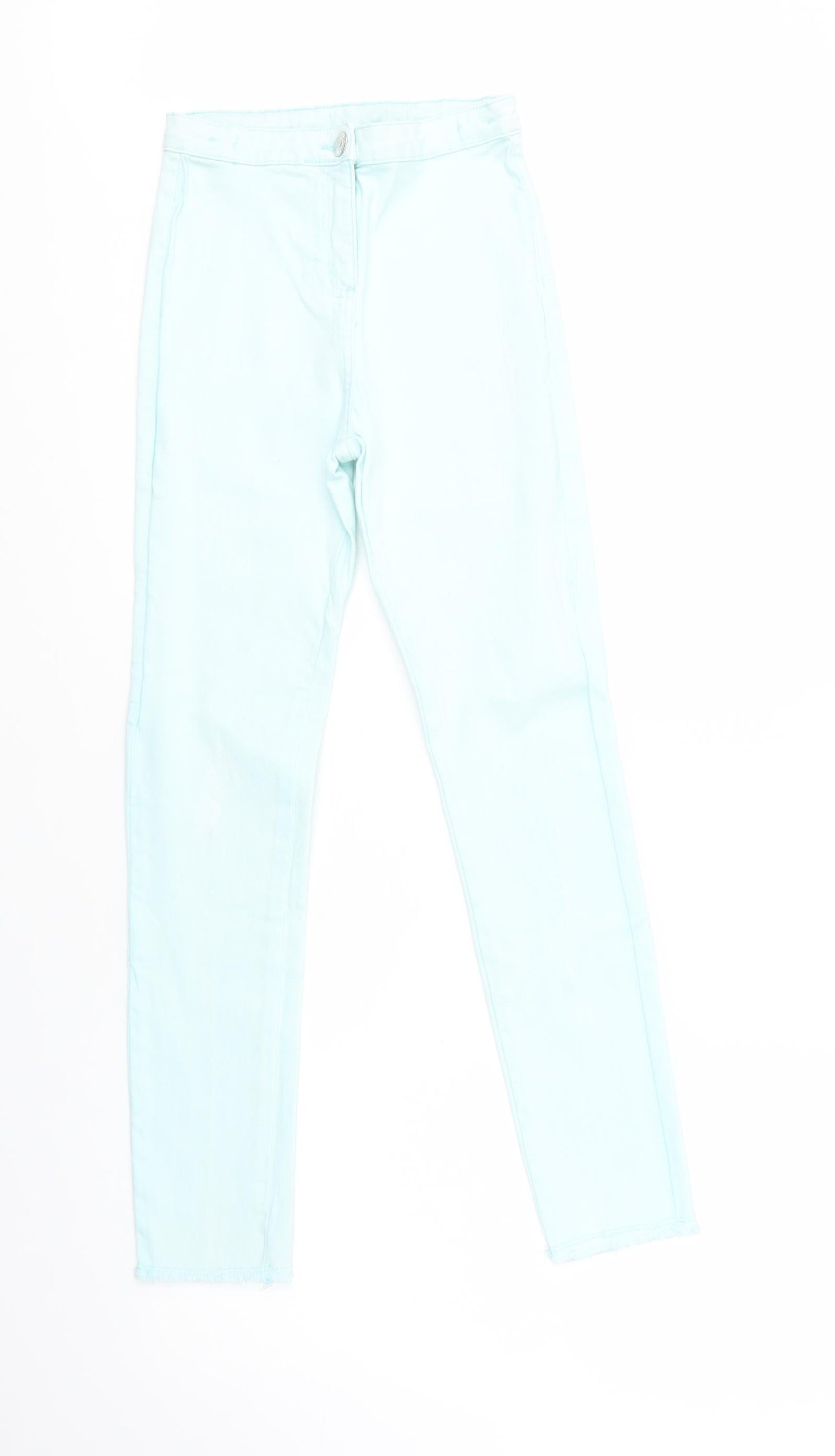 Candy Couture Girls Green  Cotton Skinny Jeans Size 13 Years  Regular Button