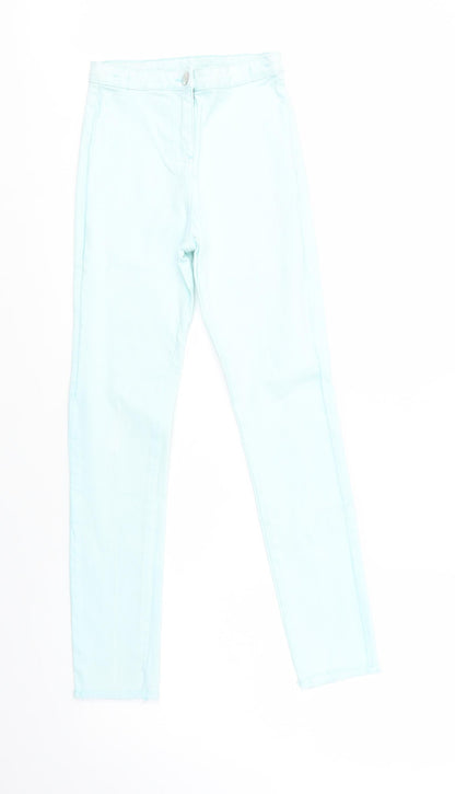 Candy Couture Girls Green  Cotton Skinny Jeans Size 13 Years  Regular Button